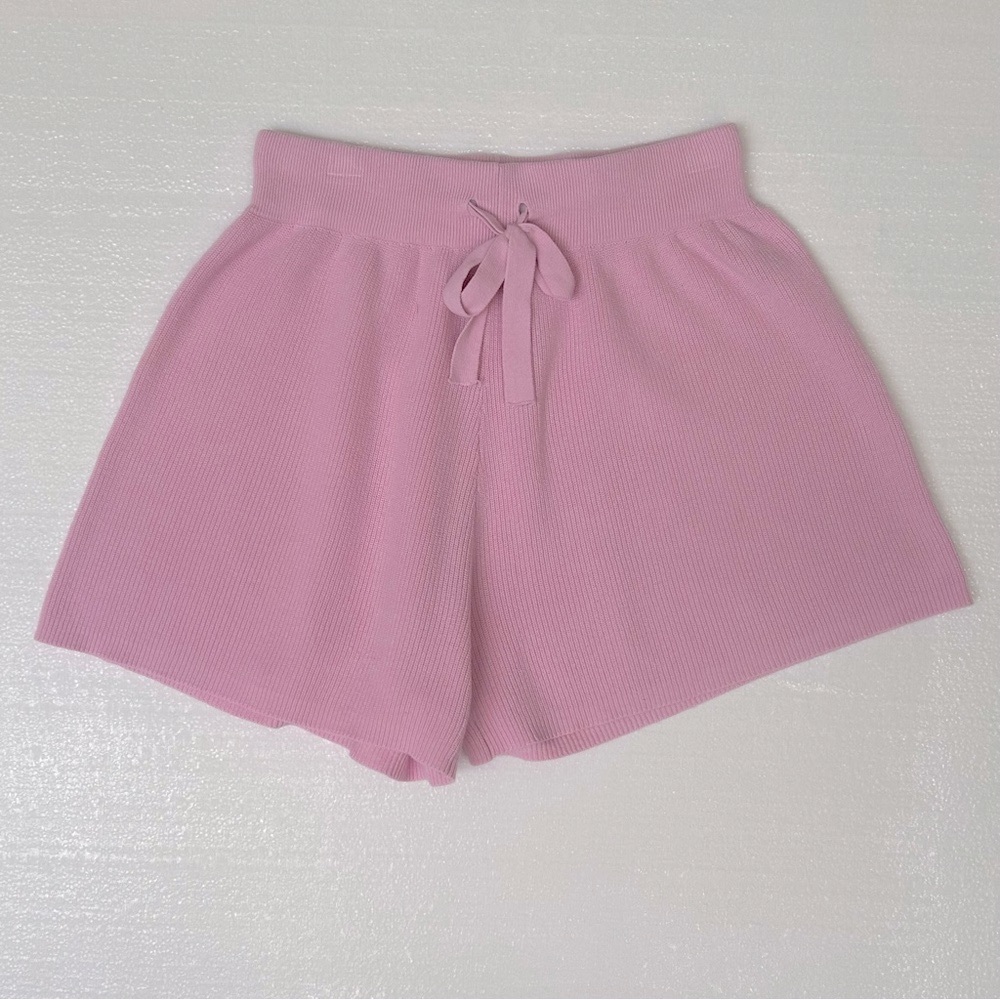 All Fenix ladies Size large Pink Ribbed Knit Elastic Waist Summer Shorts